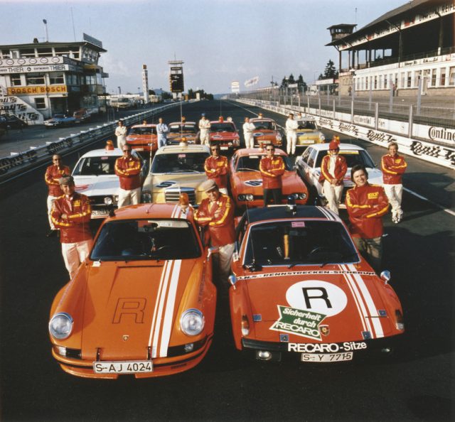ONS-Streckensicherungsstaffel auf dem Nürburgring 1973: Porsche 911 Carrera RSR 2,8 Modelljahr 1973 (links) VW-Porsche 914/6 GT Foto: Auto-Medienportal.Net/Porsche